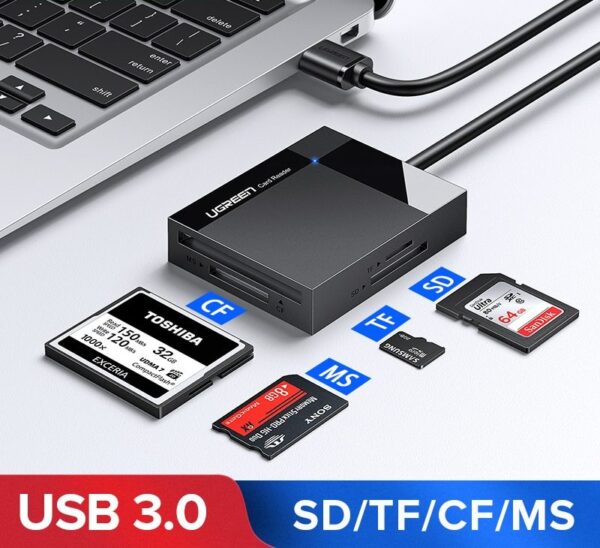 UGREEN USB 3.0 Card Reader SD Micro SD TF CF MS Compact Flash Card Adapter